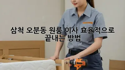삼척 오분동 원룸 이사, 효율적으로 끝내는 방법!